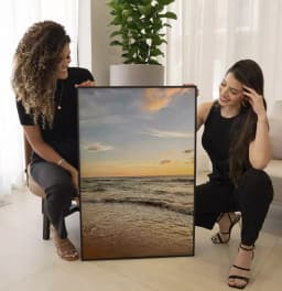 Quadro Decorativo Pôr Do Sol No Horizonte Da Praia