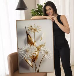 Quadro Decorativo Flores 3D