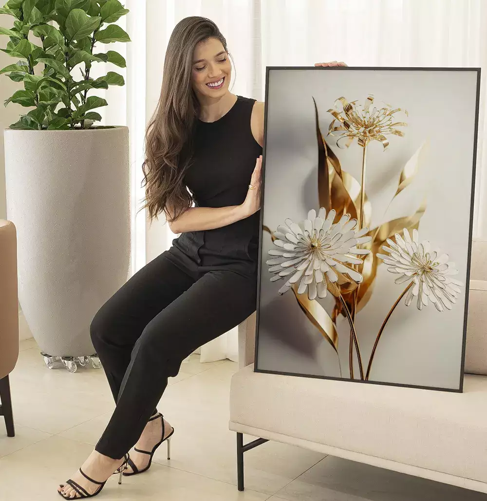 Quadro Decorativo Flores 3D