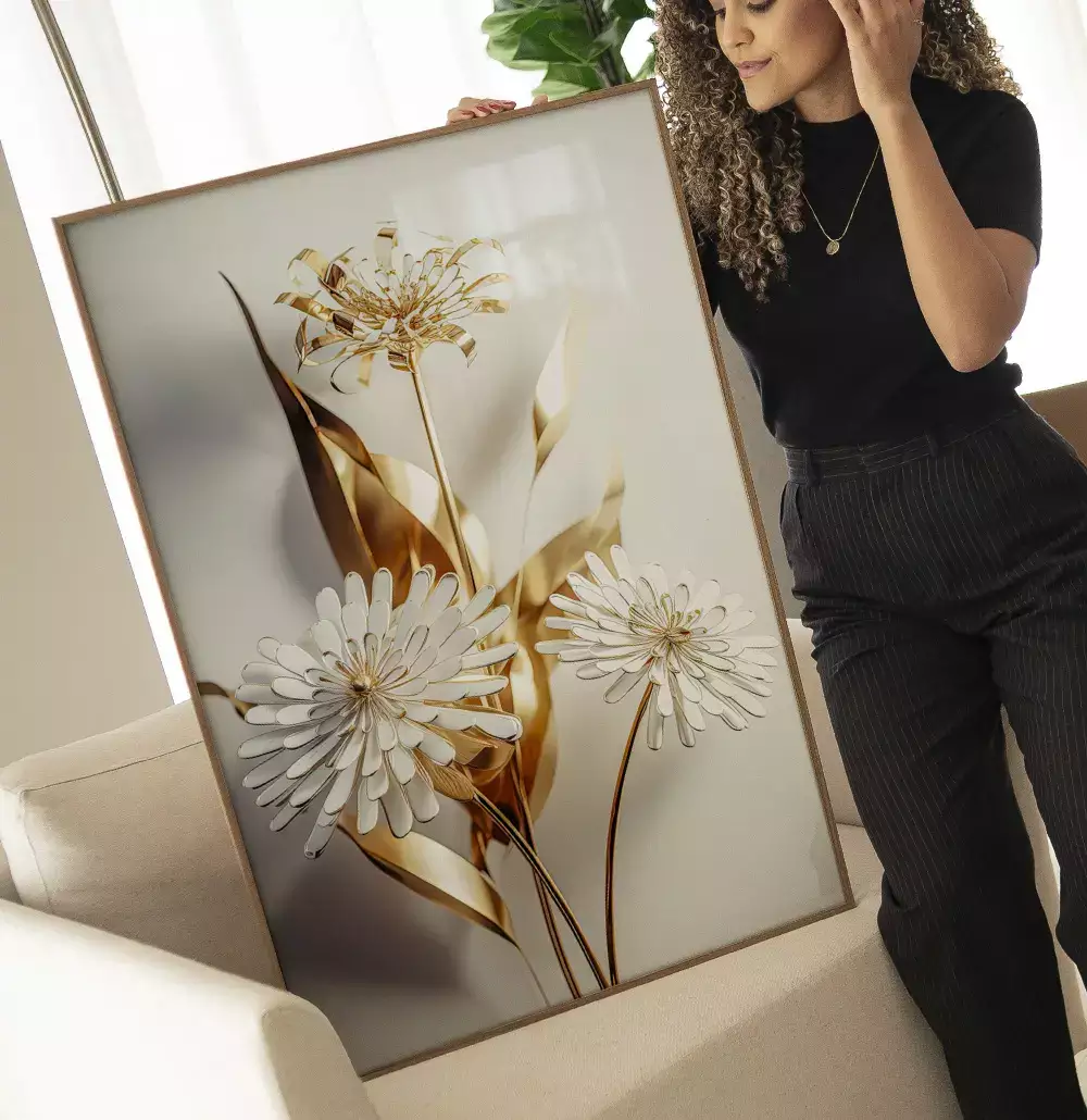 Quadro Decorativo Flores 3D