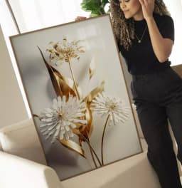 Quadro Decorativo Flores 3D