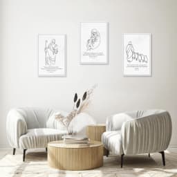 Trio de Quadros Minimalistas - O Bom Pastor